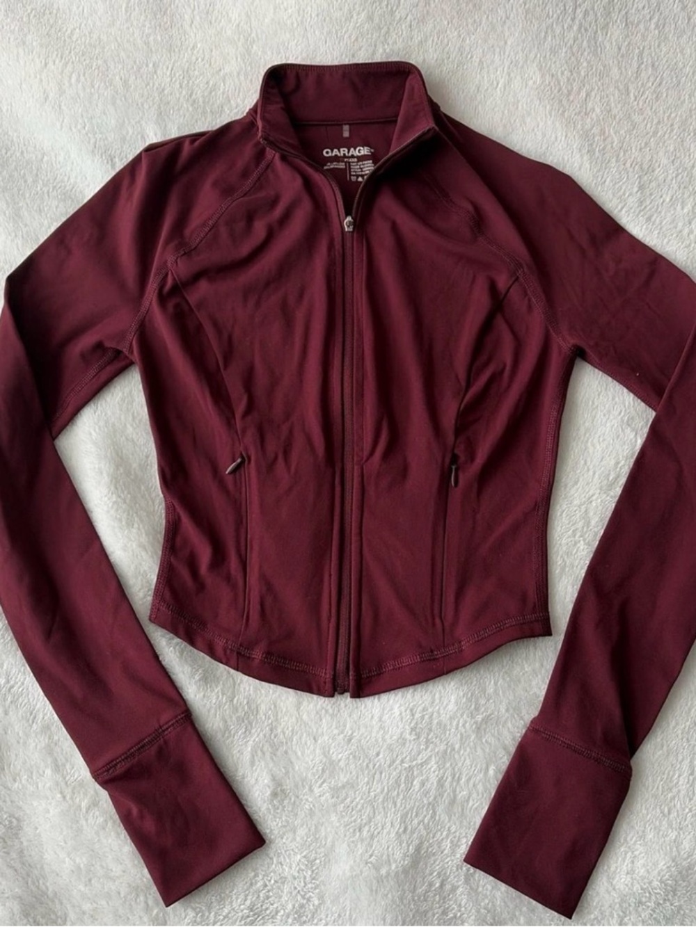 Garage burgundy zip up jacket